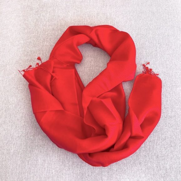 NWOT - Red Silky Soft Scarf - Picture 1 of 6